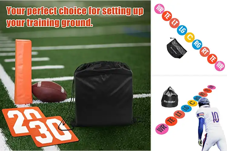 Detailed view of best football practice yard markers