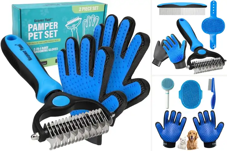 Detailed view of Best Grooming Pet Hair Glove And Rake Set