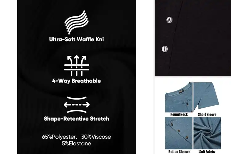 Detailed view of Best Henley Shirts