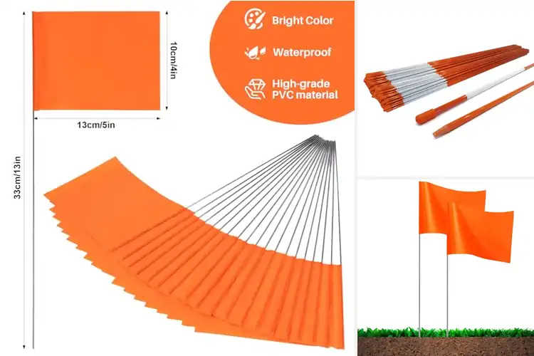 Detailed view of Best Neon Orange Yard Markers