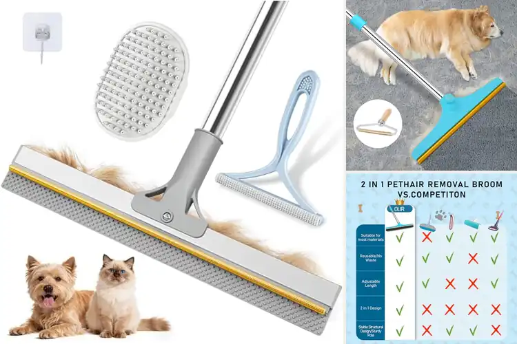 Detailed view of Best Value Pet Hair Rake With Long Handle