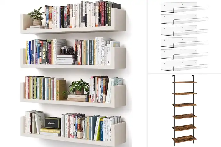 Detailed view of Best Wall Mount Bookshelves: Style & Space Saving